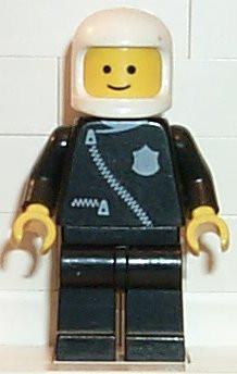 LEGO Minifigure-Police - Zipper with Badge, Black Legs, White Classic Helmet-Town / Classic Town / Police-COP003-Creative Brick Builders